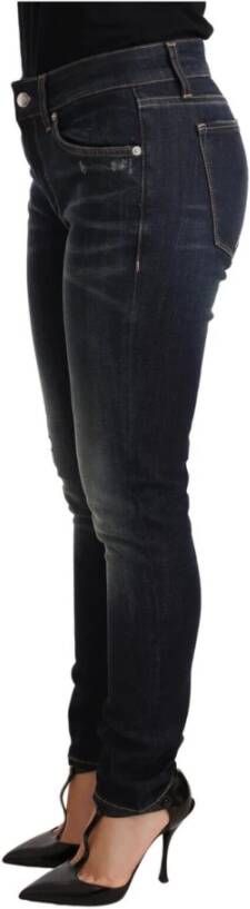 Dolce & Gabbana Blue Wash Slim Skinny Denim Cotton Stretch Jeans Zwart Dames
