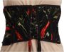 Dolce & Gabbana Black Corset Belt Stretch Waist Strap Silk Top Zwart Dames - Thumbnail 3