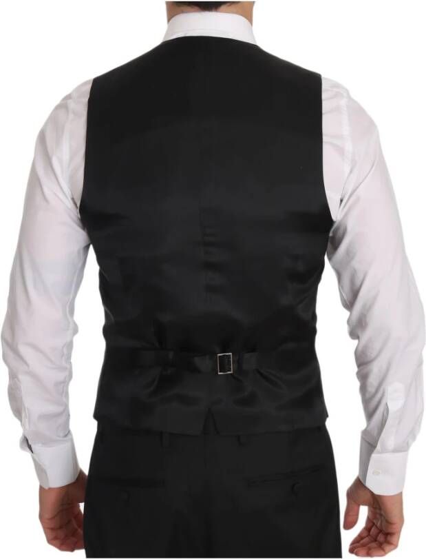 Dolce & Gabbana Bordeaux Brocade Slim Fit Vest Rood Heren