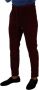Dolce & Gabbana Bordeaux Velvet Mens Formal Trouser Dress Pants Rood Heren - Thumbnail 2