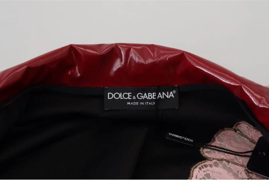 Dolce & Gabbana Bordeauxrode Bloemenprint Volledige Ritssluiting Polyester Damesjas Brown Dames