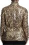 Dolce & Gabbana Turtleneck Sweater met Pailletten en Volledige Ritssluiting Brown Dames - Thumbnail 2