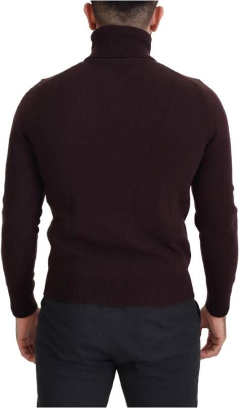 Dolce & Gabbana Brown Wool Turtle Neck Pullover Sweater Bruin Heren