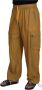 Dolce & Gabbana Bruine Linnen Trekkoord Cargo Broek Luxe Upgrade Brown Heren - Thumbnail 1