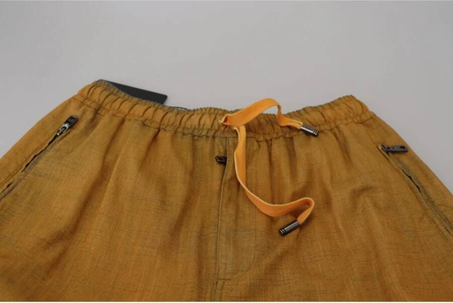 Dolce & Gabbana Bruine Linnen Cargo Broek Brown Heren