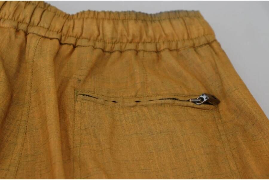 Dolce & Gabbana Bruine Linnen Cargo Broek Brown Heren