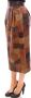 Dolce & Gabbana Brown Patchwork Leather Straight Skirt Bruin Dames - Thumbnail 2