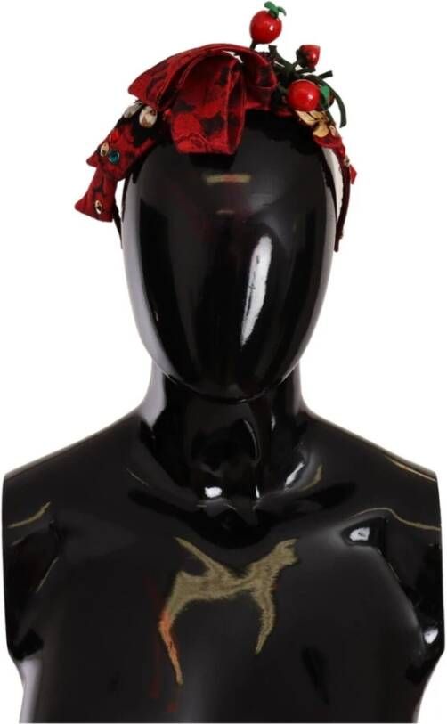 Dolce & Gabbana Champagne Kristallen Diadeem Haarband Rood Dames