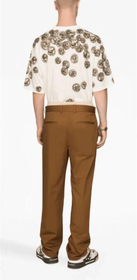 Dolce & Gabbana Cognacbruine rechte stretchbroek Brown Heren