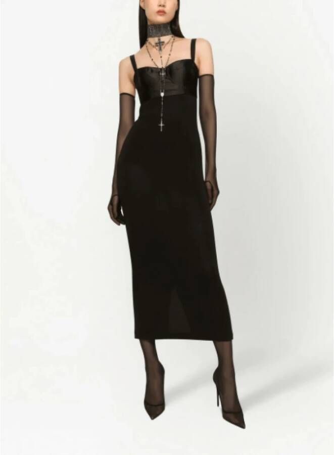 Dolce & Gabbana Contrasterendepanel aansluitende jurk Kim Dolcegabbana Black Dames