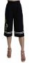 Dolce & Gabbana Glamoureuze Versierde Katoenen Cropped Broek Black Dames - Thumbnail 2