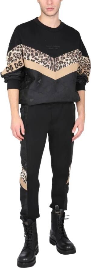 Dolce & Gabbana Crew Neck Sweatshirt met dierenprint Zwart Heren