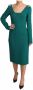 Dolce & Gabbana Kristallen Midi Jurk in Groene Stretch Crepe Green Dames - Thumbnail 4