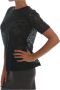 Dolce & Gabbana Dark Green Cotton Floral Lace Round Neck Blouse Top Groen Dames - Thumbnail 2