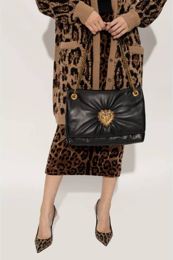 Dolce & Gabbana Devotion Soft Medium schoudertas Zwart Dames