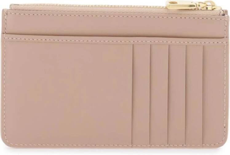 Dolce & Gabbana Poeder Leren Kaarthouder Beige Dames