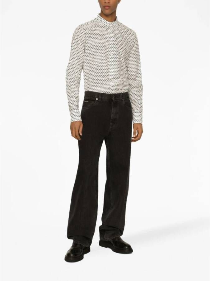 Dolce & Gabbana DG-Print Overhemd met Lange Mouwen Wit Heren