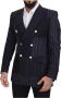 Dolce & Gabbana Italiaans Vervaardigde Navy Blue Peak Lapel Blazer Blue Heren - Thumbnail 2