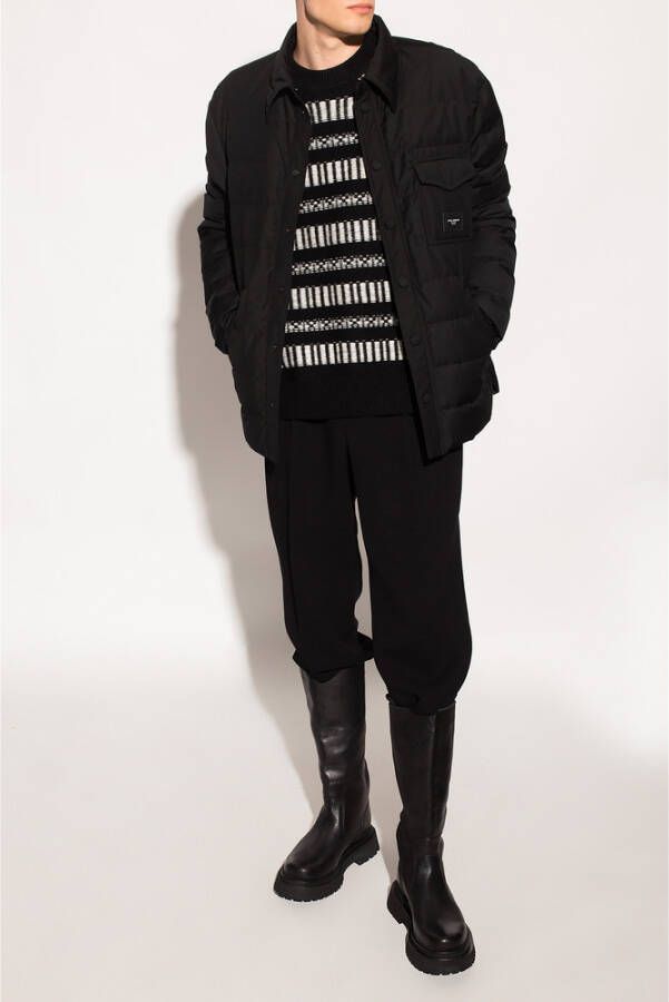 Dolce & Gabbana Omlaag jasje met logo Zwart Heren