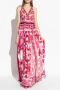 Dolce & Gabbana Fuchsia Chiffon Jurk met Majolica Print Pink Dames - Thumbnail 3