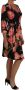 Dolce & Gabbana Black Pink Tulip Print Stretch Shift Dress Zwart Dames - Thumbnail 2