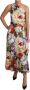 Dolce & Gabbana Bloemen One Shoulder Jurk tot op de Knie Beige Dames - Thumbnail 2