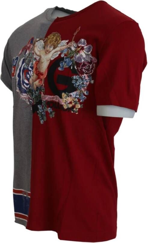 Dolce & Gabbana Floral Angels Korte Mouw T-shirt Rood Heren