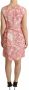 Dolce & Gabbana Pre-owned Pink Floral Jacquard Pleated Sheath Dress Pink Dames - Thumbnail 3