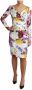 Dolce & Gabbana Witte Jurk met Bloemenprint en Lange Mouwen van Zijde White Dames - Thumbnail 2