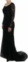 Dolce & Gabbana Zwarte Bloemen Sheath Maxi Jurk Black Dames - Thumbnail 2