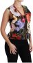 Dolce & Gabbana Multicolor Bloemen Brokaat Mouwloos Vest Multicolor Dames - Thumbnail 2