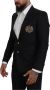 Dolce & Gabbana Zwarte Logo Borduurwerk Martini Blazer Black Heren - Thumbnail 2
