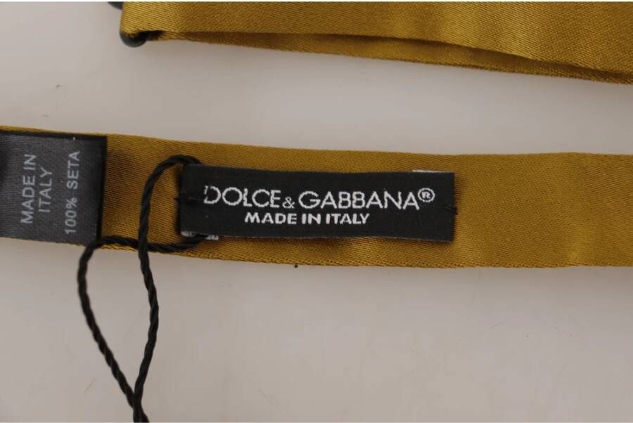 Dolce & Gabbana Gele Mosterd Zijden Vlinder Papillon Stropdas Yellow Heren