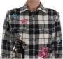 Dolce & Gabbana Geruite Wollen Overhemd met Kristallen Multicolor Dames - Thumbnail 4