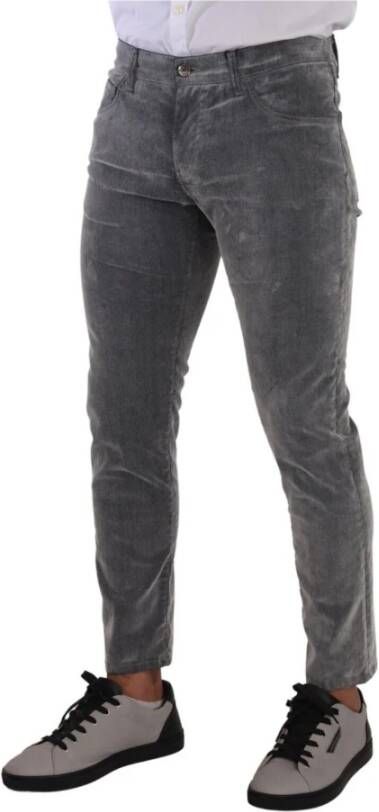 Dolce & Gabbana Gray Cotton Stretch Skinny Denim Trouser Jeans Grijs Heren