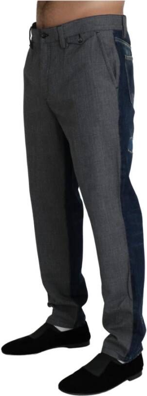 Dolce & Gabbana Gray Dress Blue Denim Trousers Cotton Pants Grijs Heren