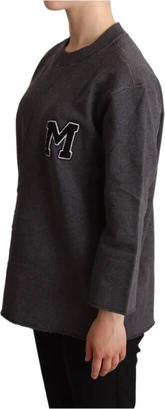 Dolce & Gabbana Gray Embroidered Women Pullover Sweater Grijs Dames