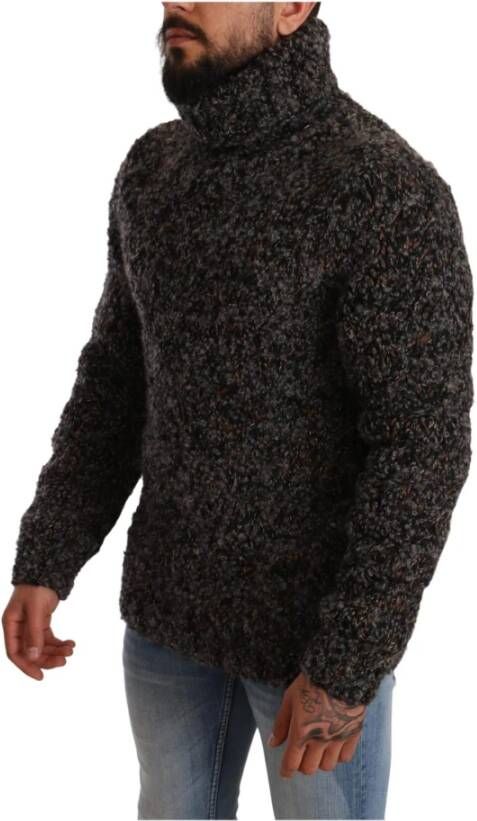 Dolce & Gabbana Gray Wool Blend Turtleneck Pullover Sweater Grijs Heren