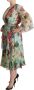 Dolce & Gabbana Multicolor Green Silk Wrap Gown Dress Meerkleurig Dames - Thumbnail 2