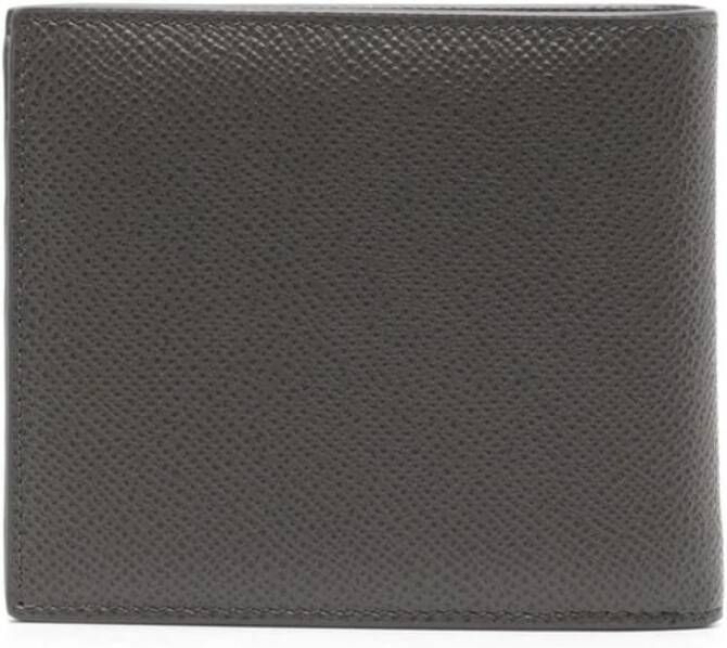 Dolce & Gabbana Grijze Leren Bi-Fold Portemonnee met Logo Plaque Gray Heren