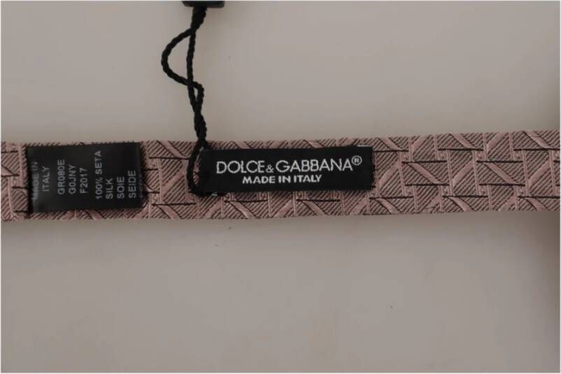 Dolce & Gabbana Grijze Zijden Strik Exclusief Ontwerp Grijs Heren