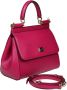 Dolce & Gabbana Fuchsia Leren Tas met Klep en Verstelbare Band Pink Dames - Thumbnail 2