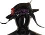 Dolce & Gabbana Crystal Heart Feather Brooch Fedora Hat Black Dames - Thumbnail 2