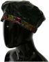 Dolce & Gabbana Beret Cap met Bloemenprint voor Vrouwen Black Dames - Thumbnail 2