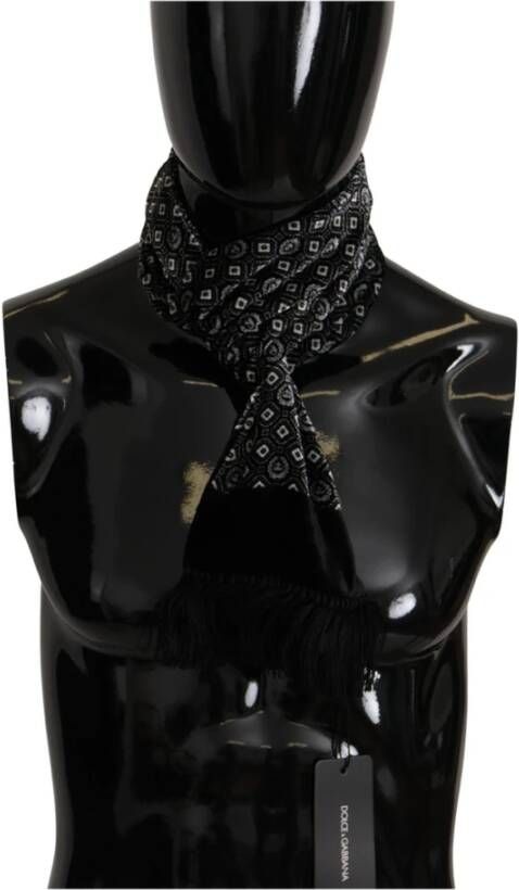 Dolce & Gabbana Heren Sjaal met Geometrisch Patroon Zwart Heren