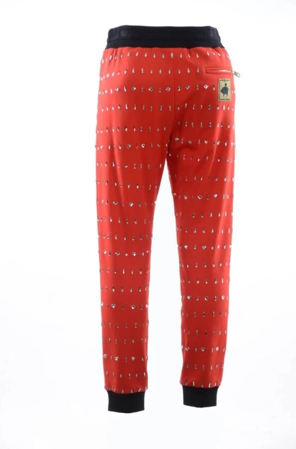 Dolce & Gabbana Heren sportbroek met juweelversieringen Red Heren