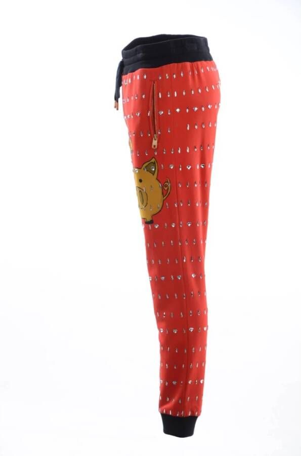 Dolce & Gabbana Heren sportbroek met juweelversieringen Red Heren