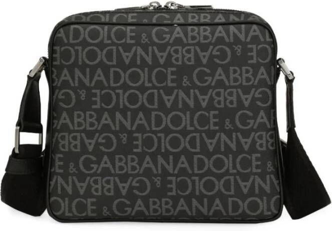 Dolce & Gabbana Houtskoolgrijze Logo Schoudertas Grijs Heren