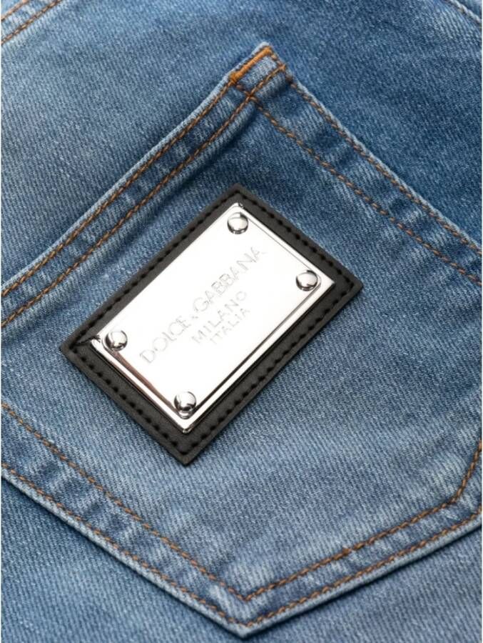 Dolce & Gabbana Indigo Wash Slim Fit Denim Jeans Blauw Dames