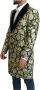 Dolce & Gabbana Jacket Sicilia Green Gold Jacquard Long Coat Groen Heren - Thumbnail 2